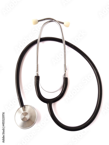 Medical stethoscope, phonendoscope. Medical instrument for listening