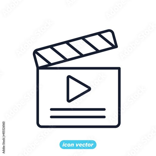 clapperboard icon. Entertainment symbol template for graphic and web design collection logo vector illustration