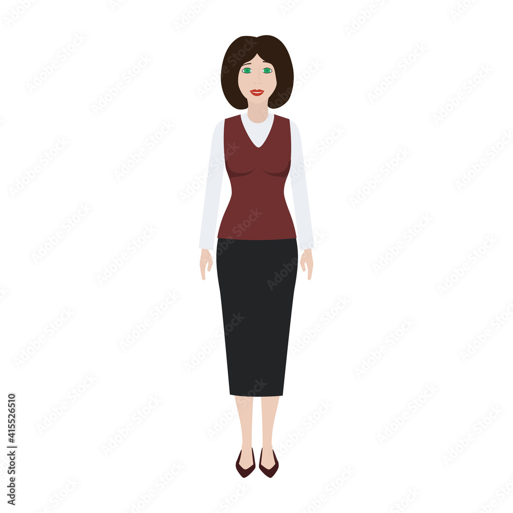 Flat Office Woman Flat Office Woman