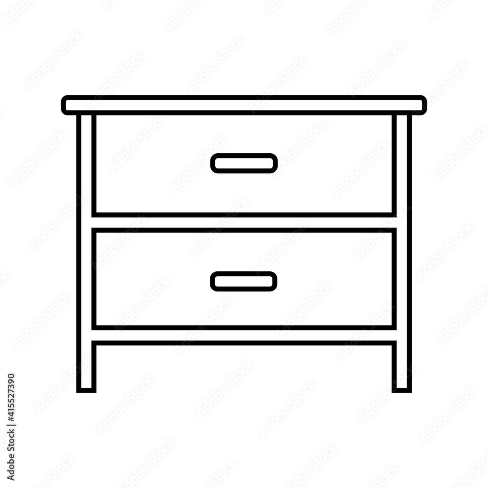 Drawer sketch icon for flat design website, or application Drawer sketch icon for flat design website, or application