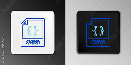 Line CSS file document. Download css button icon isolated on grey background. CSS file symbol. Colorful outline concept. Vector.