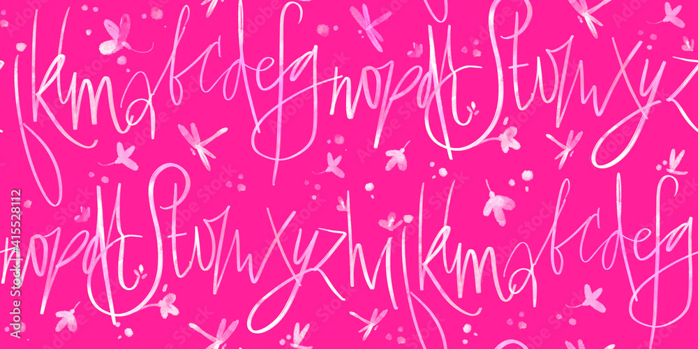 Pink girl background with letters Pink girl background with letters