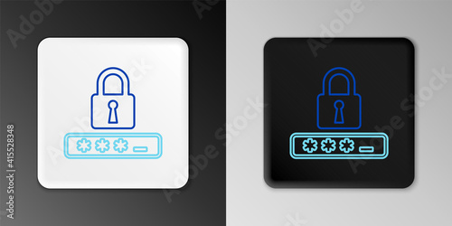 Line Password protection and safety access icon isolated on grey background. Lock icon. Security, safety, protection, privacy concept. Colorful outline concept. Vector.