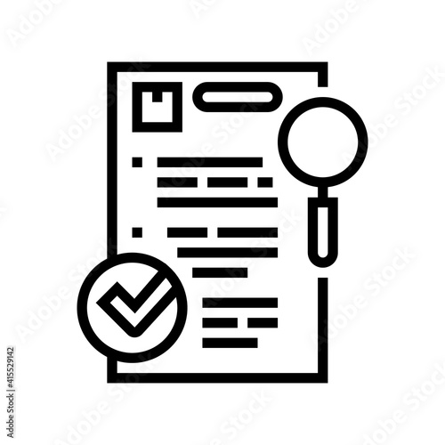 requisition review line icon vector. requisition review sign. isolated contour symbol black illustration photo