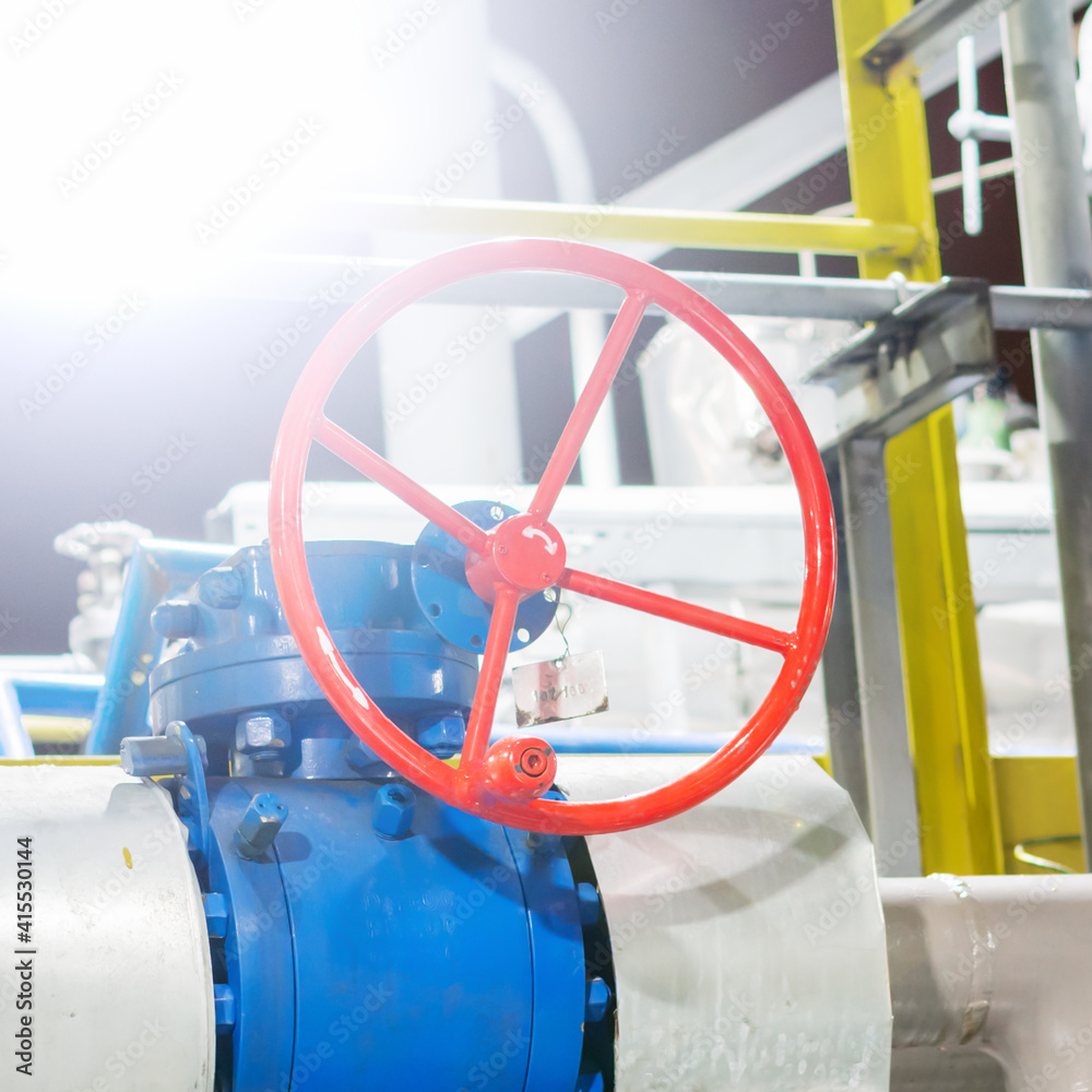 Red valve closed the natural gas supply