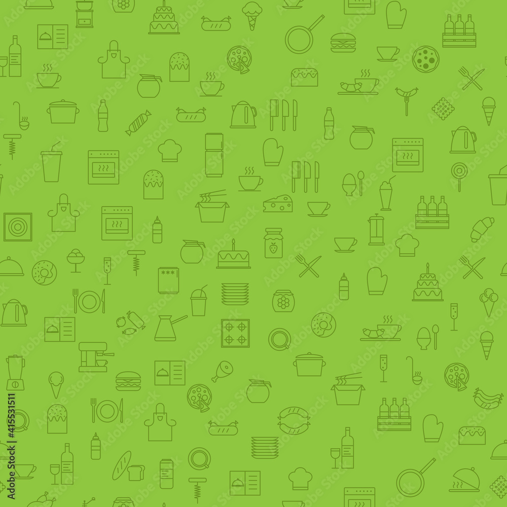 Simple Food and Drink Icon Seamless Pattern Background. Vector Illustration EPS10 Simple Food and Drink Icon Seamless Pattern Background. Vector Illustration EPS10