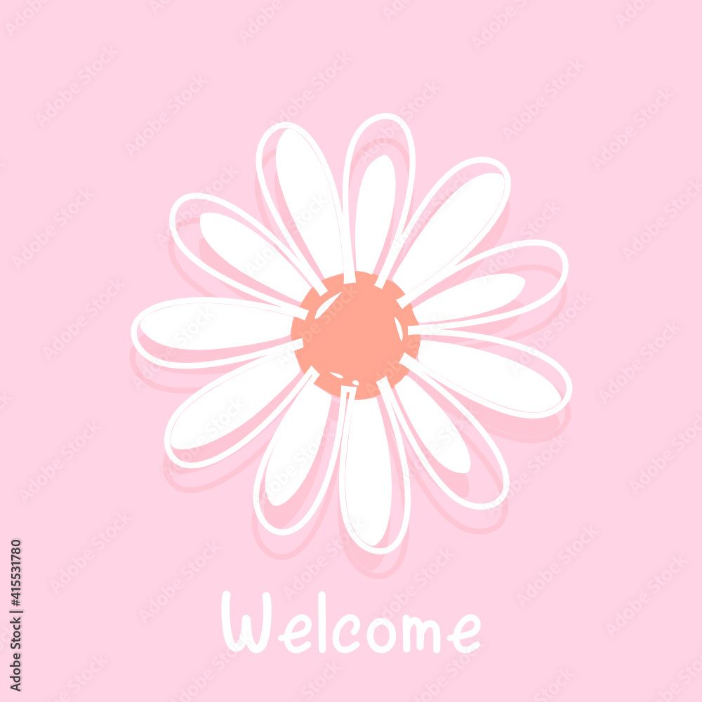 Daisy flower icon on pink background vector. Daisy flower icon on pink background vector.