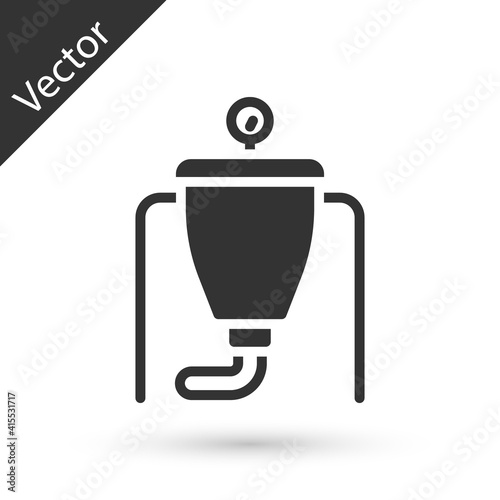 Grey Beer brewing process icon isolated on white background. Vector.