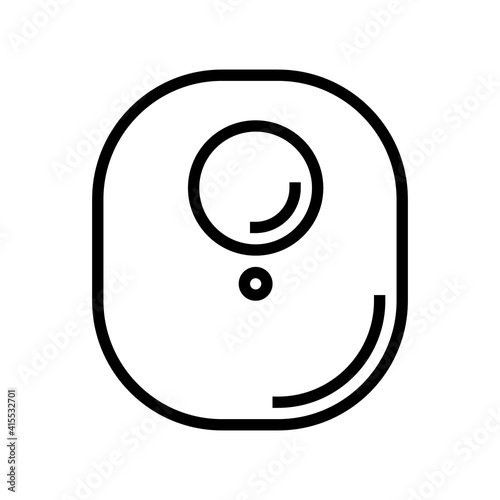 magnetic tag with rfid line icon vector. magnetic tag with rfid sign. isolated contour symbol black illustration