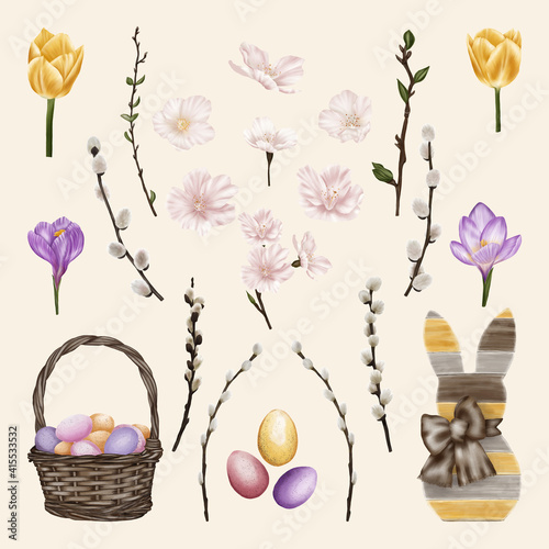 Wonderful collection with spring flowers