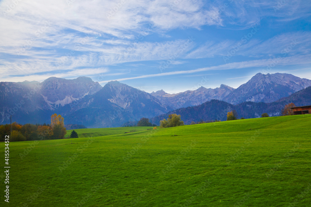 Romantic scenery of Bavaria area, take a train to Fussen town.