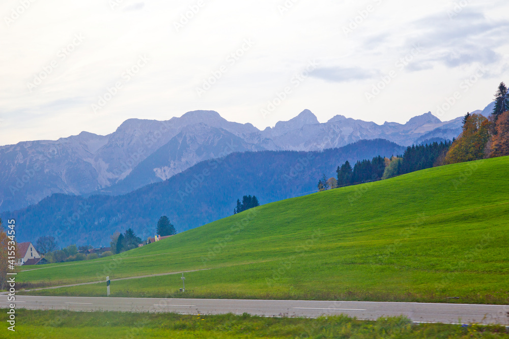 Romantic scenery of Bavaria area, take a train to Fussen town.