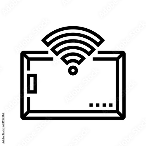 card with rfid technology wireless access line icon vector. card with rfid technology wireless access sign. isolated contour symbol black illustration