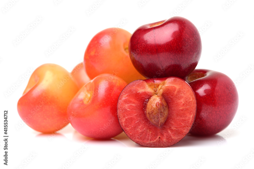 cherries fruit Isolated on white background