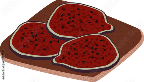 sandwich with fig illustration yummy