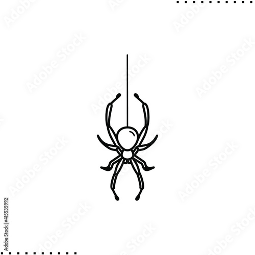 spider web, poisonous insect vector icon in outline