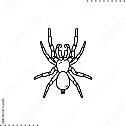 Sydney funnel spider, poisonous insect vector icon in outline