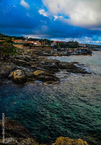 rocky coast at sunset