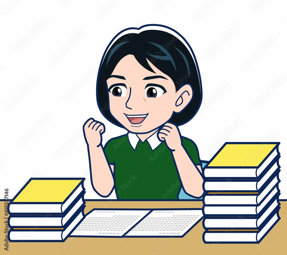 勉強中の女子高校生 勉強中の女子高校生