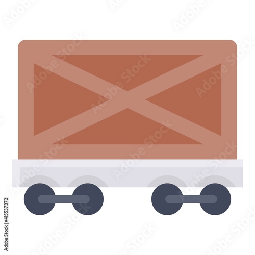 Bogie container icon, transportation related vector