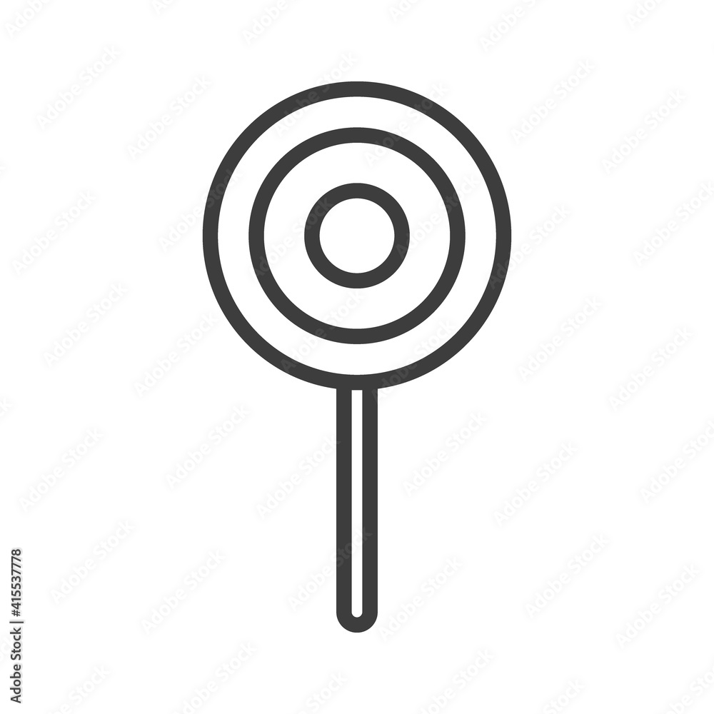 Sweet candy on stick simple food icon in trendy style isolated on white background for web apps and mobile concept. Vector Illustration Sweet candy on stick simple food icon in trendy style isolated on white background for web apps and mobile concept. Vector Illustration