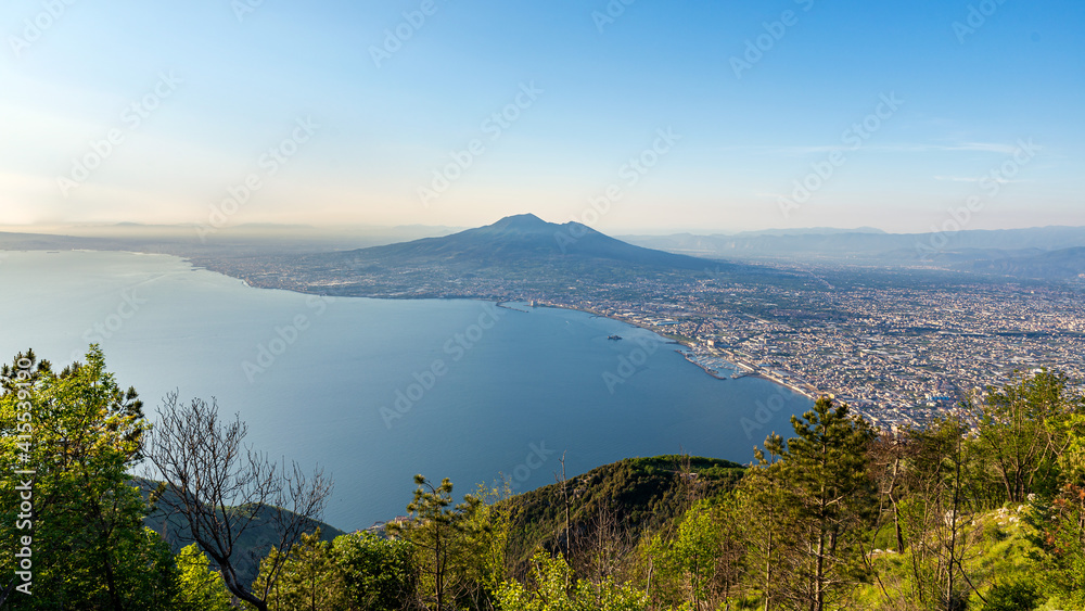 Vesuvius and Naples seen from Monte Faito, aerial view