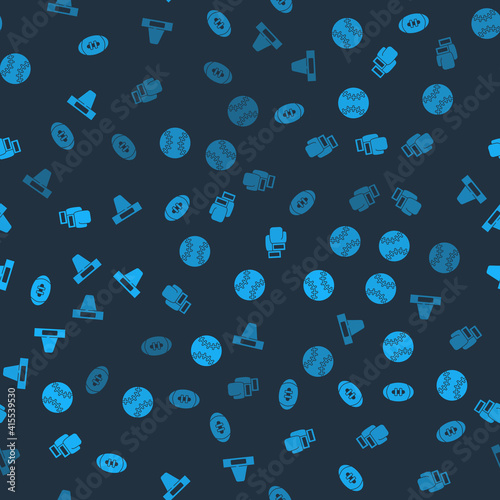 Set American Football ball, Baseball, Boxing glove and Groin guard on seamless pattern. Vector.