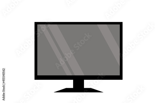 Icon modern Tv television, monitor computer, Lcd slim HDTV with blank screen isolated on white background, illustration pop art, vector 