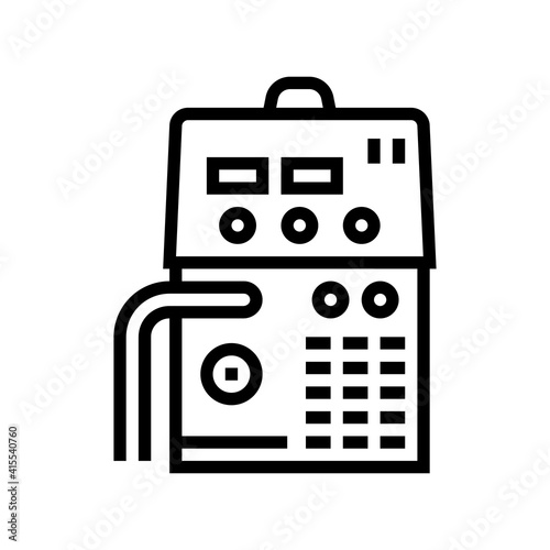 semiautomatic device line icon vector. semiautomatic device sign. isolated contour symbol black illustration