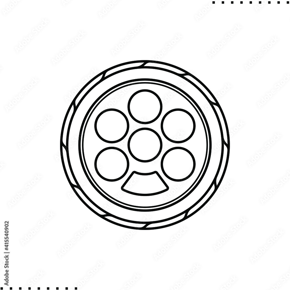 Seder plate, Passover seder arrangement vector icon in outline