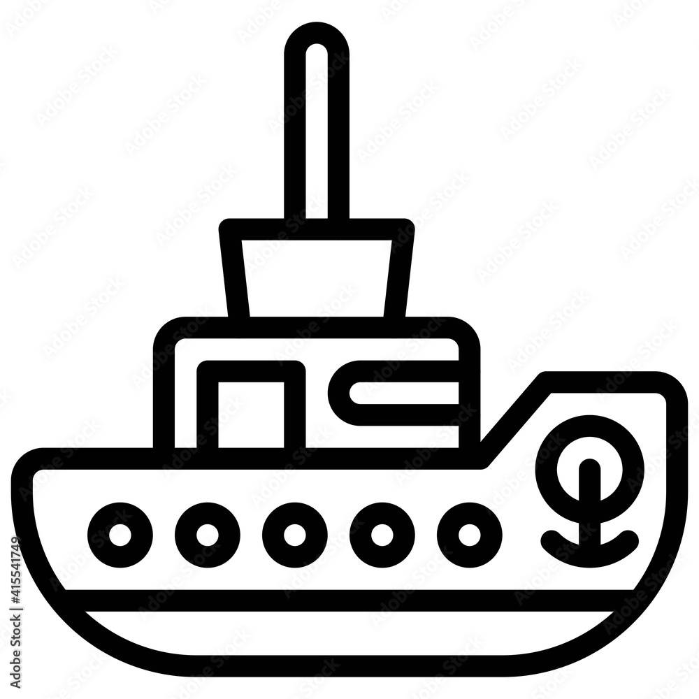 Tugboat icon, transportation related vector Tugboat icon, transportation related vector