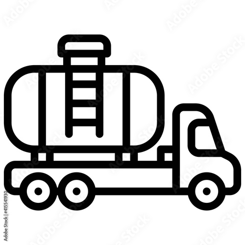 Tank truck icon, transportation related vector