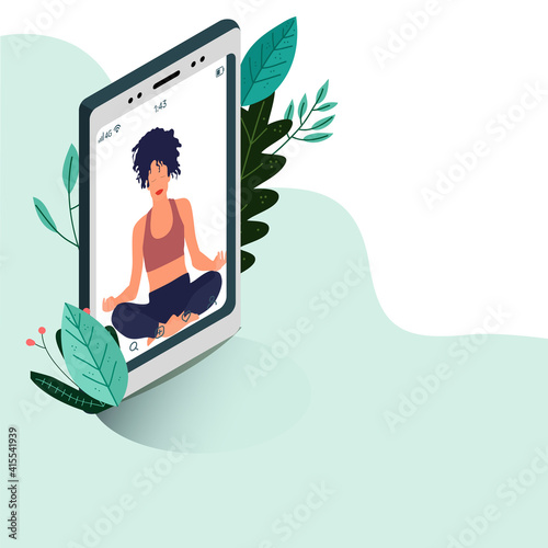 Yoga online lesson meditation for body and training
