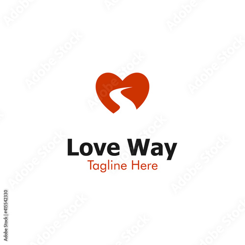 Illustration Vector Graphic of Love Way Logo. Perfect to use for Technology Company
