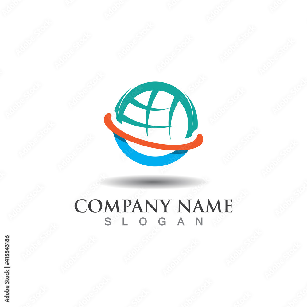 Abstract Globe circle Logo Design Vector Isolated On White Background Abstract Globe circle Logo Design Vector Isolated On White Background