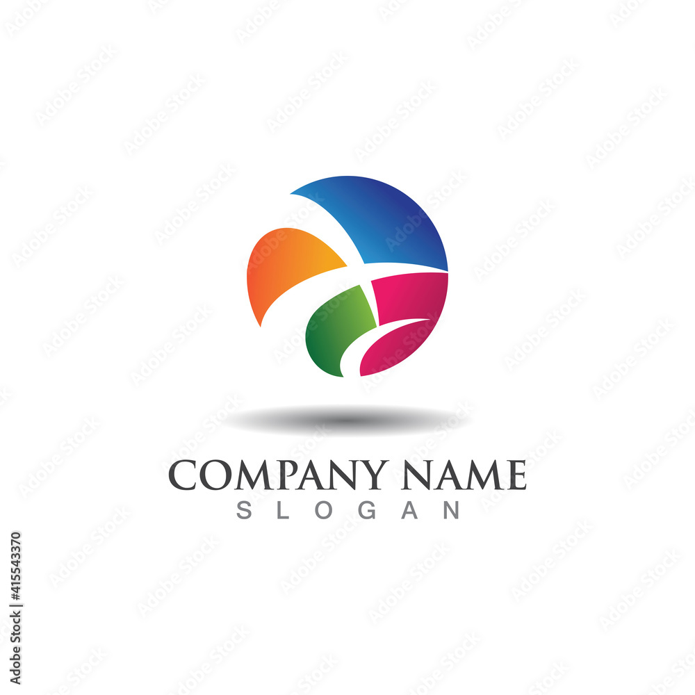 Abstract Globe circle Logo Design Vector Isolated On White Background Abstract Globe circle Logo Design Vector Isolated On White Background