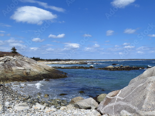a beach in the Kejimkujik Seaside National Park, Nova Scotia, Canada, April photo