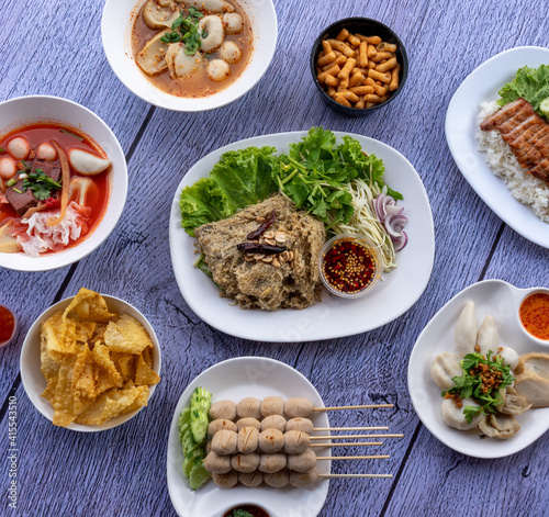 Mixed Thai Food Sets and Dishes 