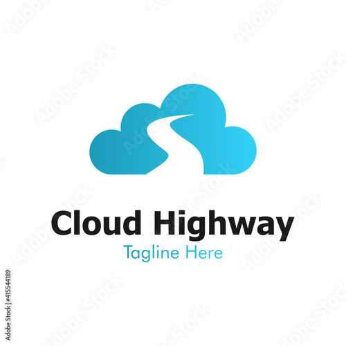 Illustration Vector Graphic of Cloud Highway Logo. Perfect to use for Technology Company