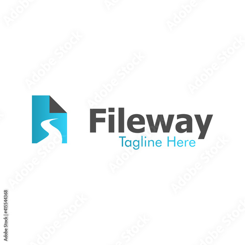Illustration Vector Graphic of File Way Logo. Perfect to use for Technology Company