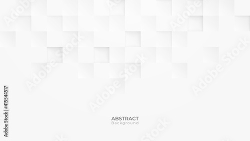 Abstract 3d modern square background. White and grey geometric pattern texture. vector art illustration © Zenzeta