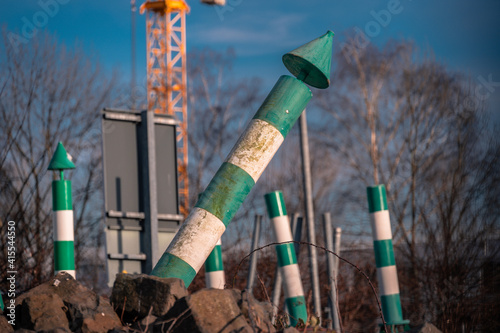 Bojen und Barken Sammelstelle in Kölner Hafen  photo