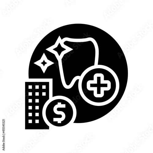 dentist benefits glyph icon vector. dentist benefits sign. isolated contour symbol black illustration