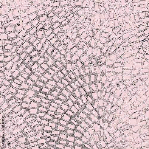 Pink mosaic. Rectangular abstract background. Banner for text.