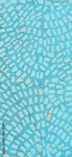 Blue, cyan mosaic.  Vertical abstract background. Banner for text.