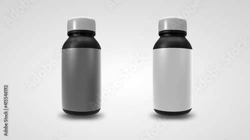 Small bottle mockup 3d rendering design