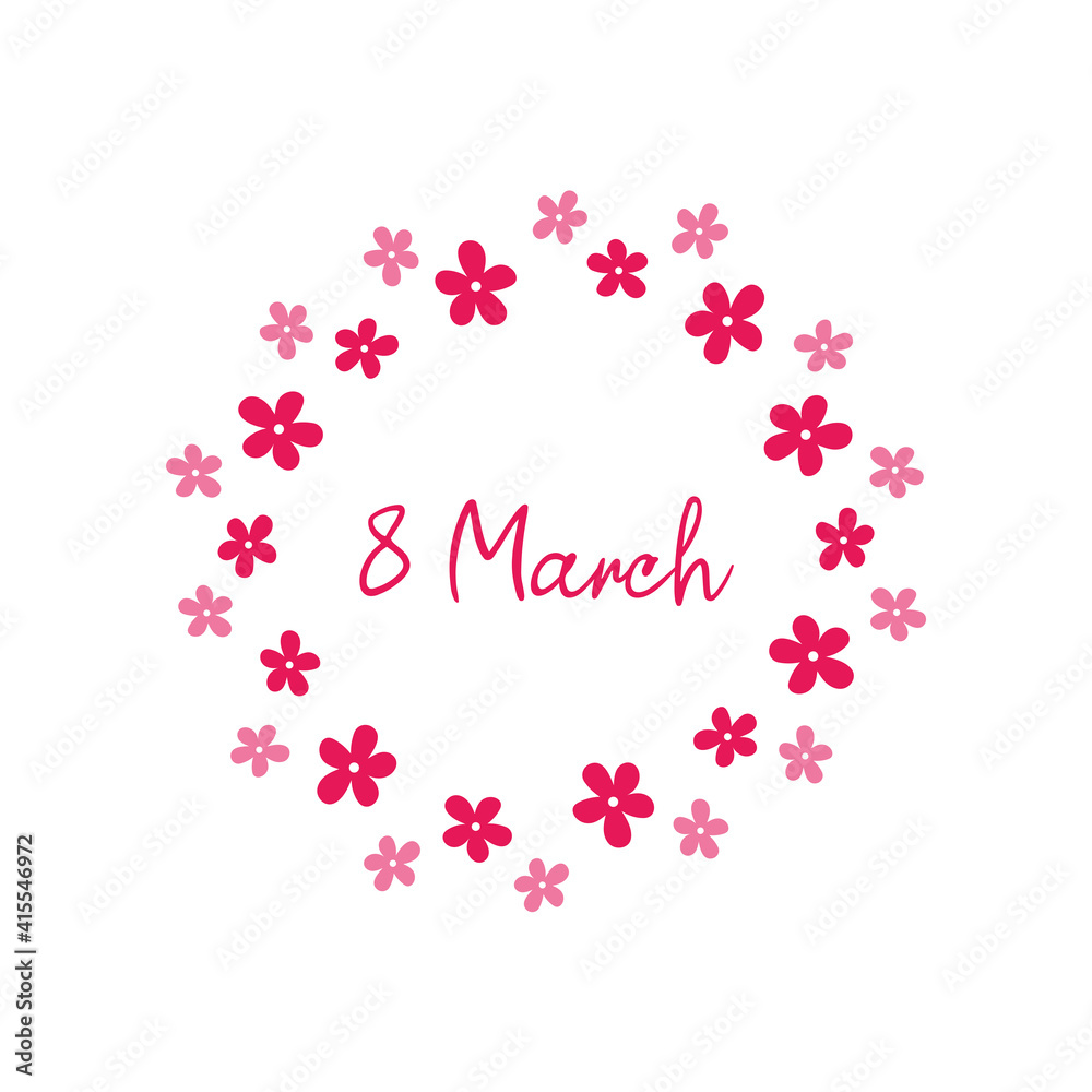 Vector floral frame. 8 march frame