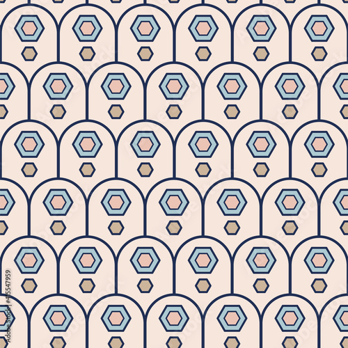 Artdeco geometric shapes seamless vector pattern.