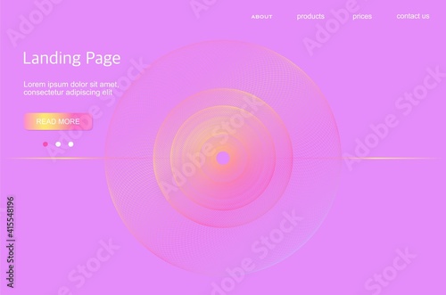 Abstract background. Cute pink background with a linear swirl and flash line. girly style. Template for a landing page, cover, banner. Design for a website.