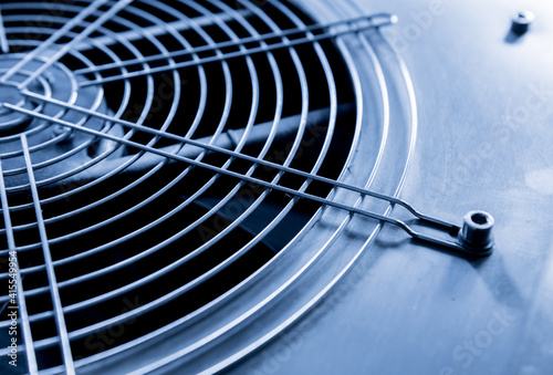 Metal industrial air conditioning vent. HVAC. Ventilation fan background